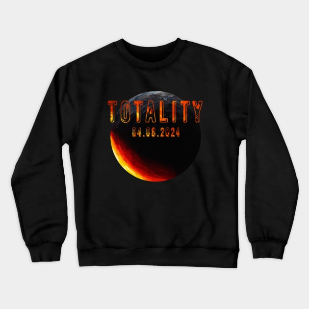 Totality Total Eclipse 04.08.2024 Crewneck Sweatshirt by Little Duck Designs